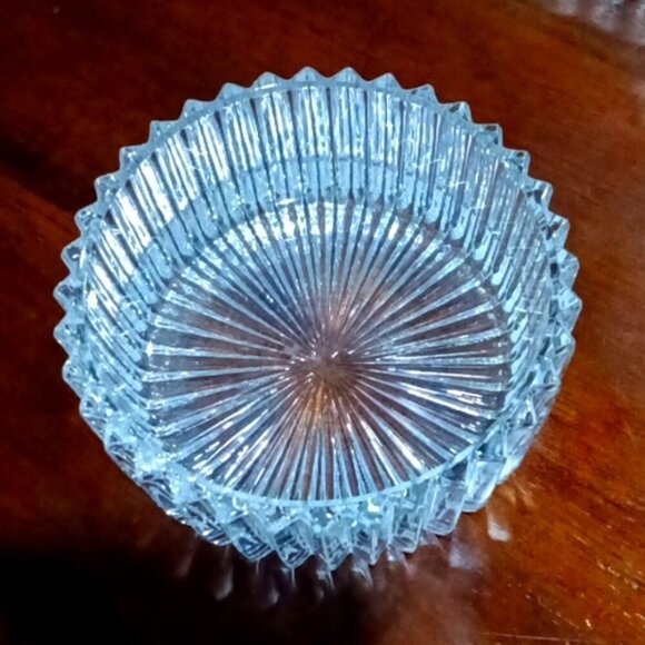 Vintage Large Round Glass Platter w/ 5 Fitted Hors D'Ouevres / Condiments Dishes - Picture 7 of 9